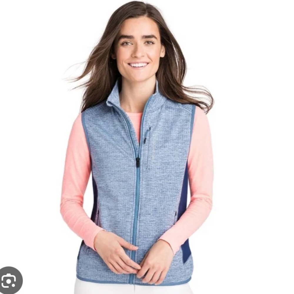 Vineyard Vines NWT The New Fairwinds Vest Blue Full Zip Women’s Size Small